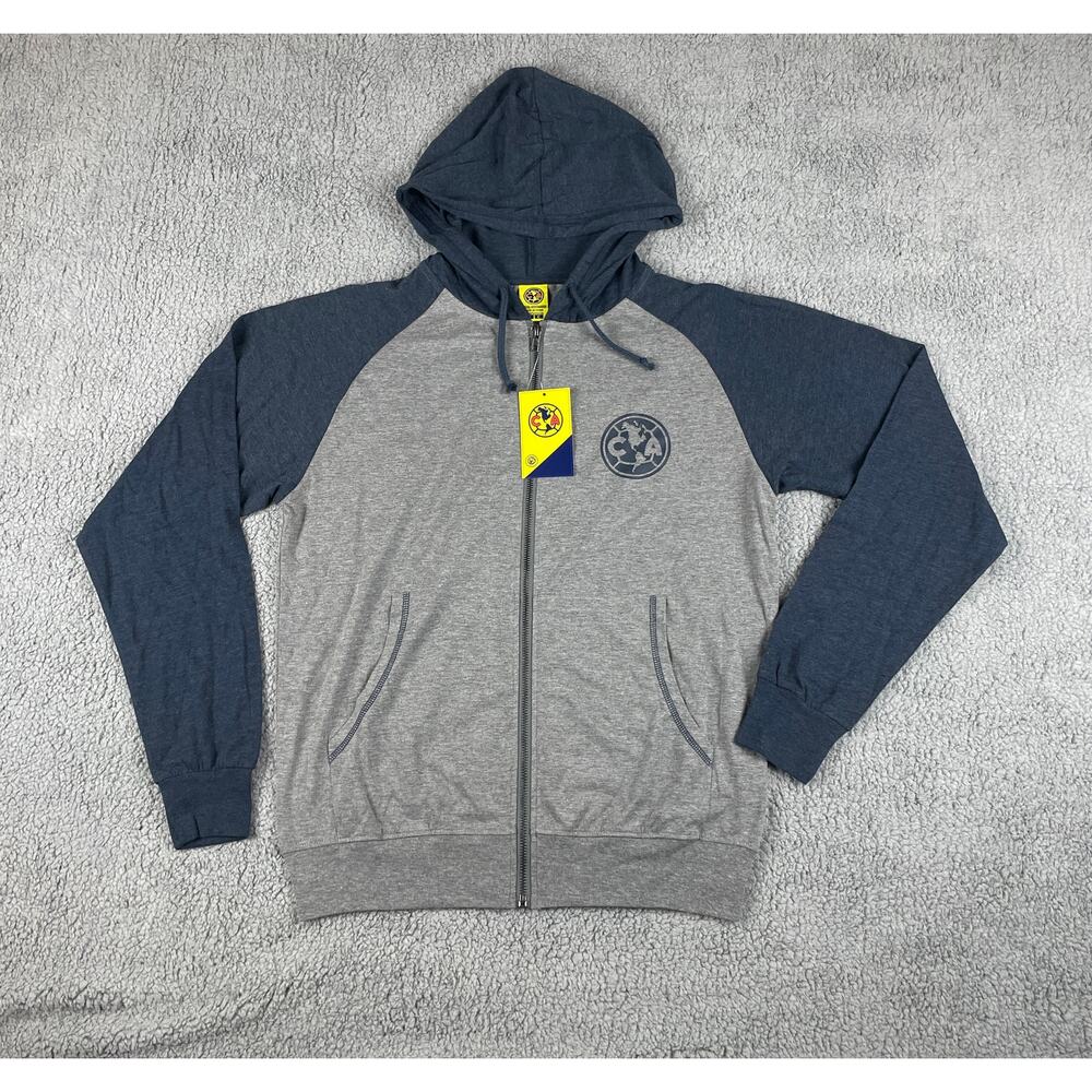 Icon Sports Mens Small Gray Club America Full-Zip Lightweight Long Sleeve Hoodie